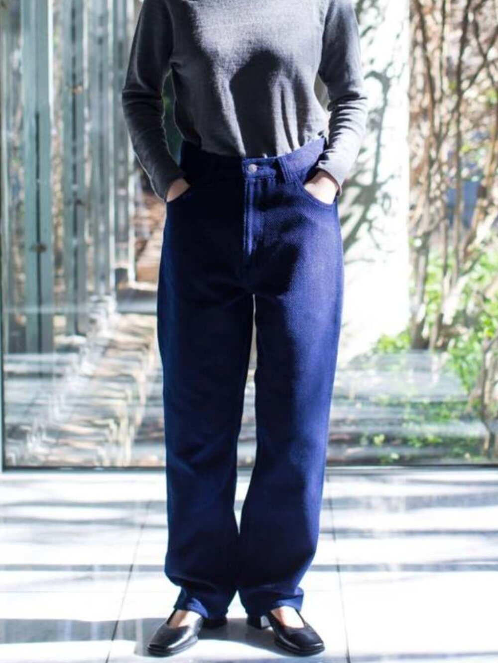 BLUE BLUE JAPAN Light Sashiko Straight Leg Jeans in Pure Indigo